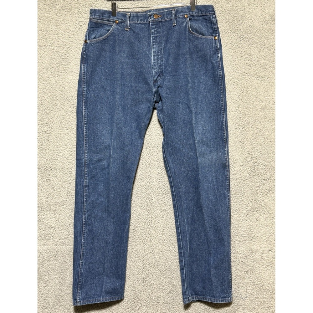VTG 80s Wrangler Jeans Mens 40x34 Blue Cowboy Cut Western Rodeo Boot USA 13MWZ